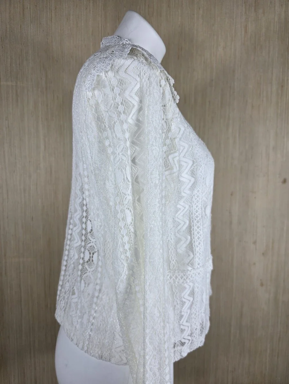 ZARA White Lace Top L Lined Romantic Victorian Cottagecore NWOT Coquette Fairy
